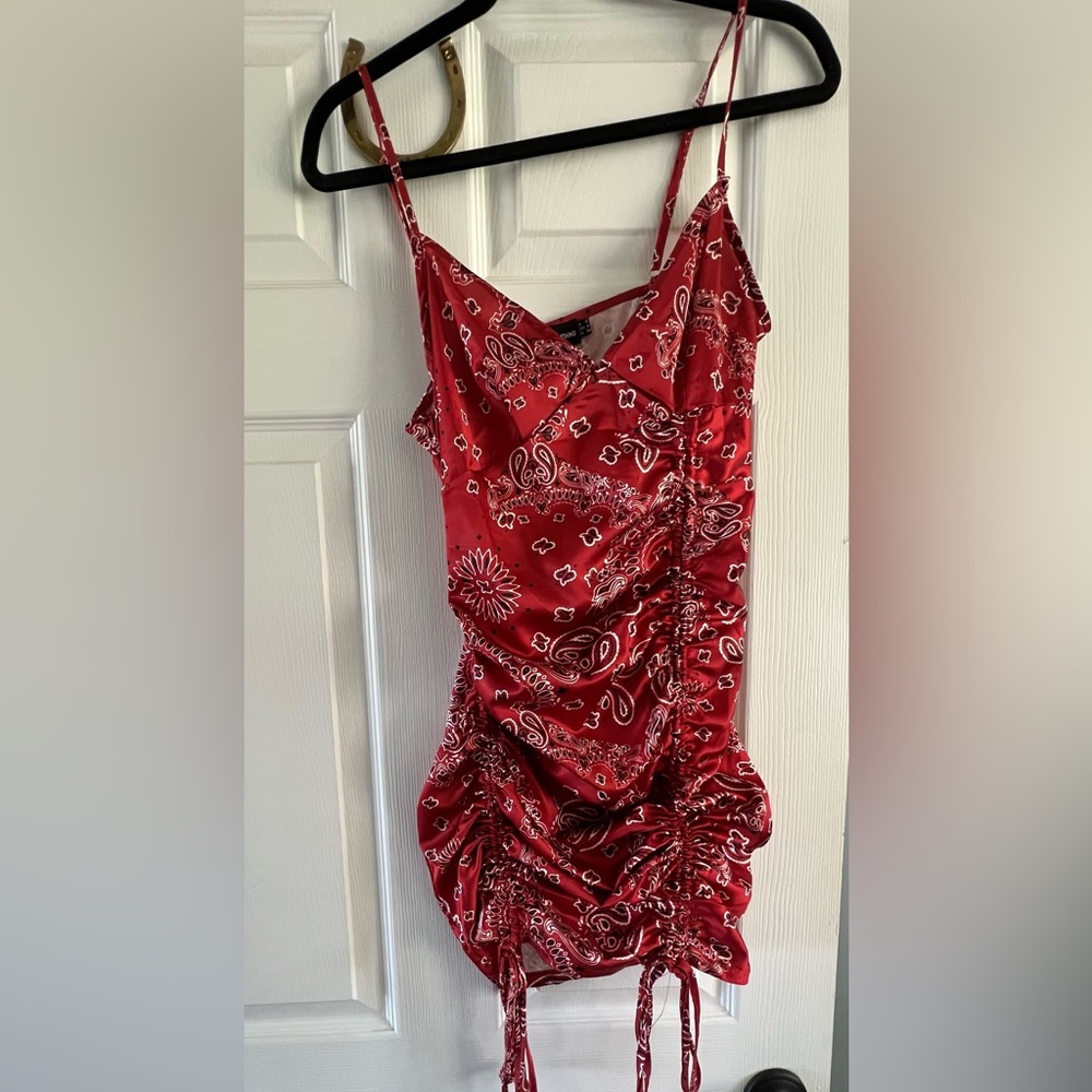 Red mini dress